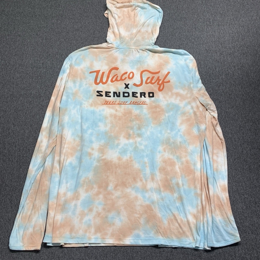 NEW Sendero Yucatan Bamboo Hoodie Tech Shirt Tie Dye Waco Surf 70%BAMBOO Size XL - Picture 4 of 11